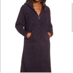 NWT Barefoot Dreams Cozy Chic Amethyst Zip-Front Hooded Robe